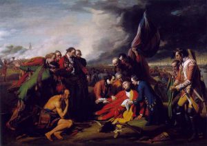 La morte del generale Wolfe nella Battaglia della piana di Abraham