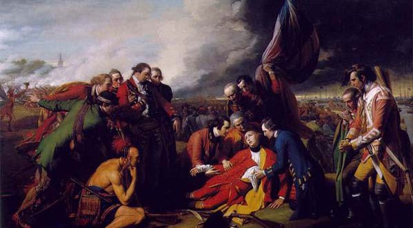 La morte del generale Wolfe nella Battaglia della piana di Abraham